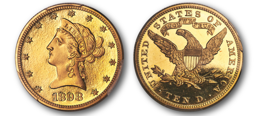 Moneda con acabado 'piel de naranja' 1898-eagle-piel-de-naranja