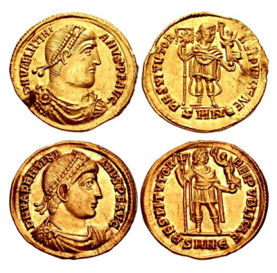 moneda romana oro imitacion germanica