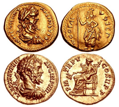 moneda romana oro imitacion india